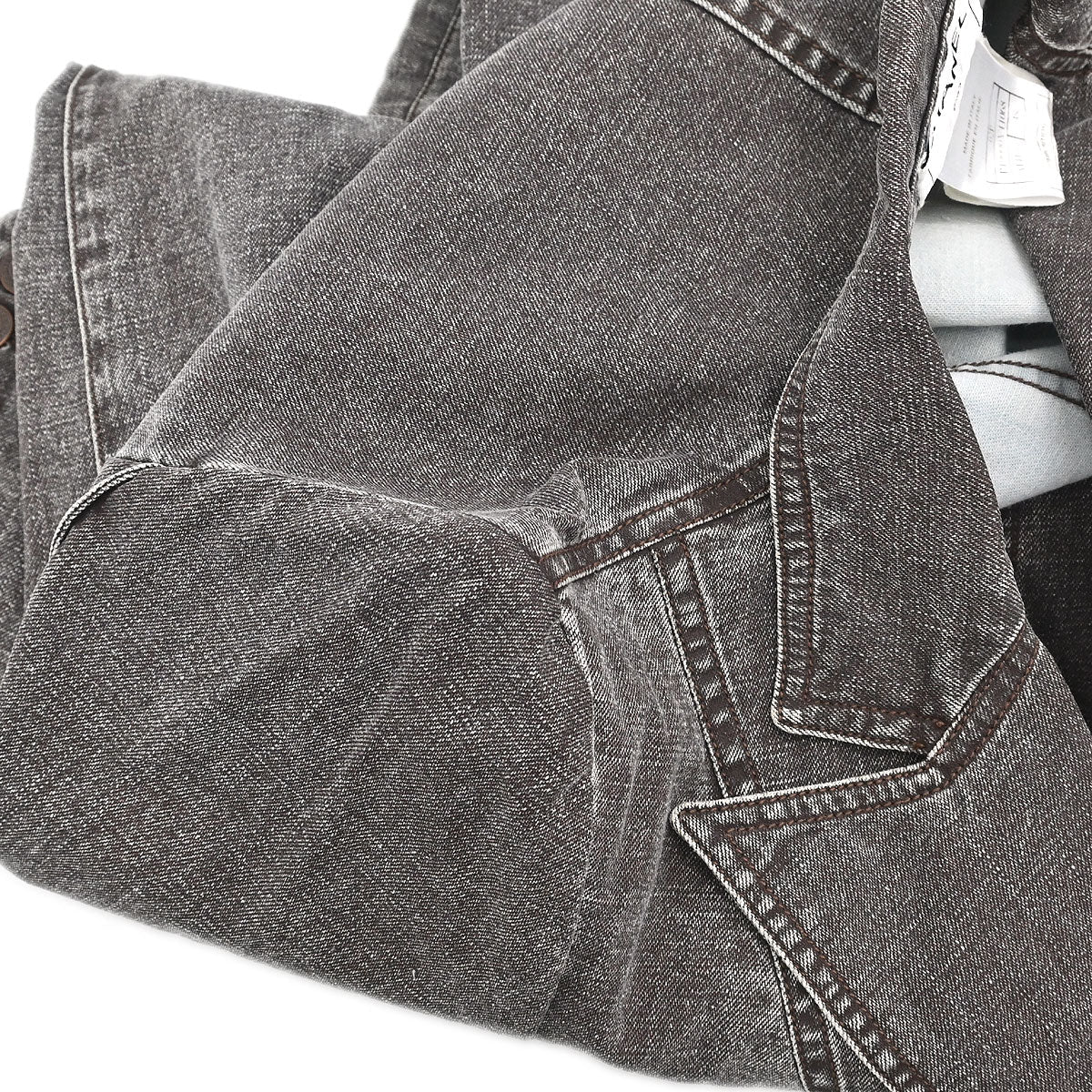 Chanel 2002 Single Breasted Denim Jacket Brown #38