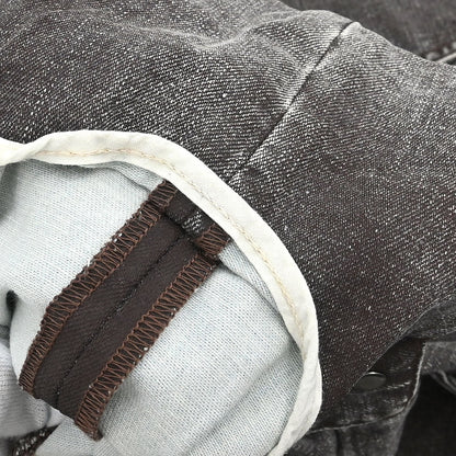 Chanel 2002 Single Breasted Denim Jacket Brown #38