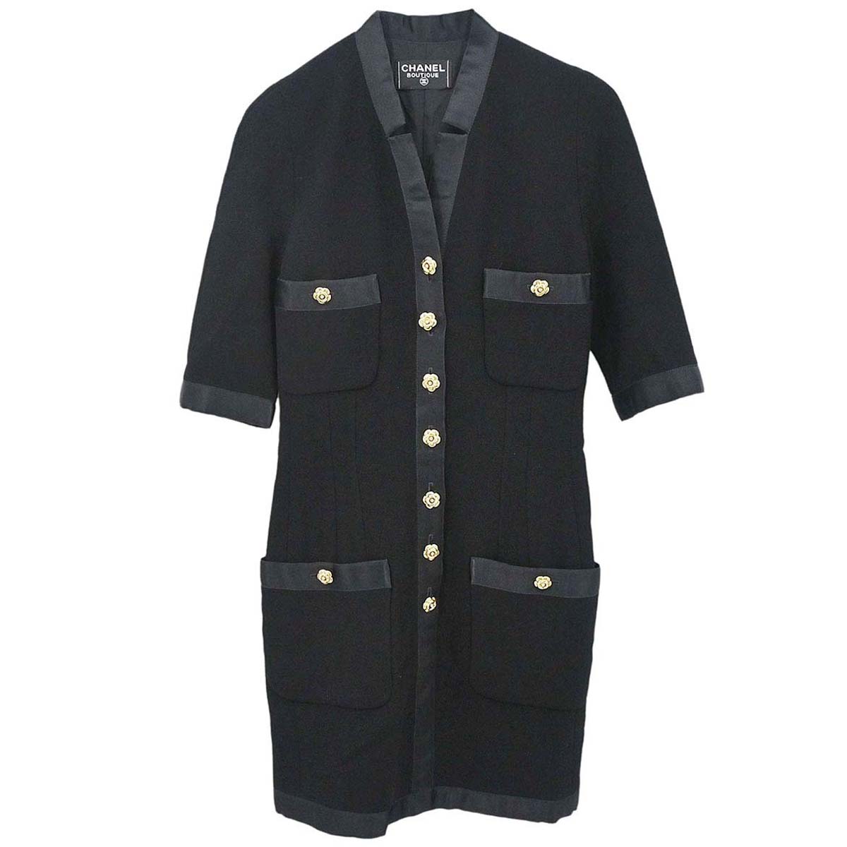 Chanel Short Sleeve Dress Black