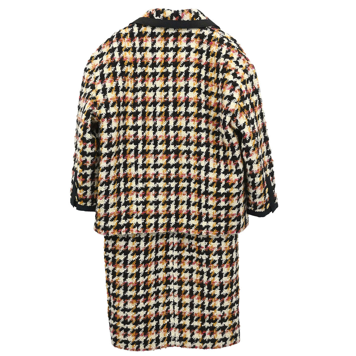Chanel Setup Suit Jacket Dress Tweed Black #40