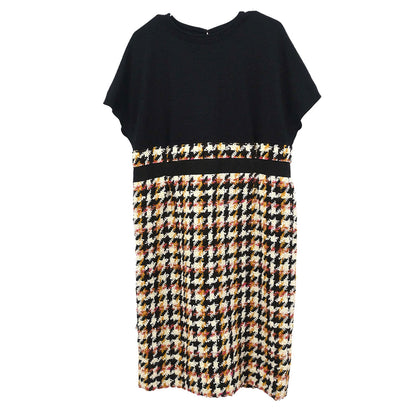Chanel Setup Suit Jacket Dress Tweed Black #40