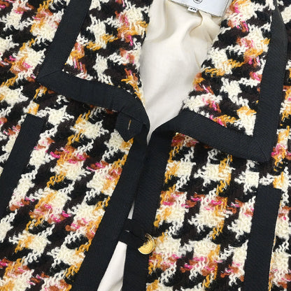 Chanel Setup Suit Jacket Dress Tweed Black #40
