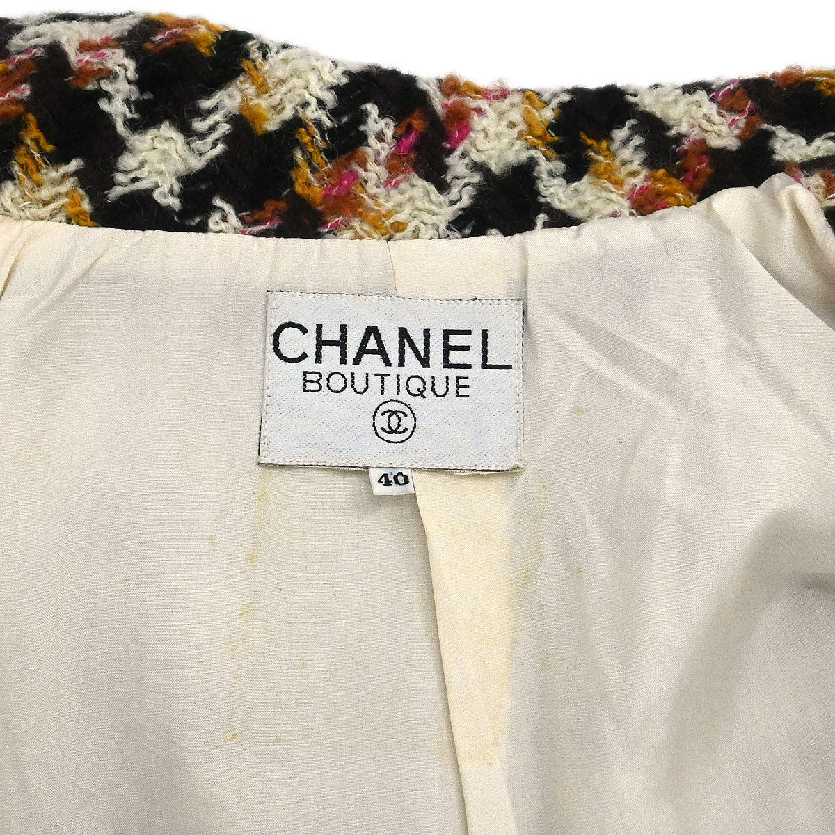 Chanel Setup Suit Jacket Dress Tweed Black #40