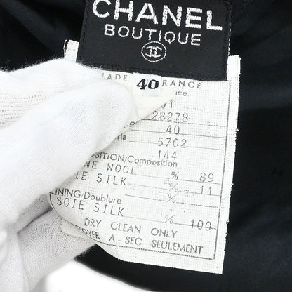 Chanel Setup Suit Jacket Dress Tweed Black #40