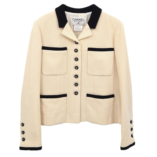 Chanel 1996 Single Breasted Jacket Ivory #44