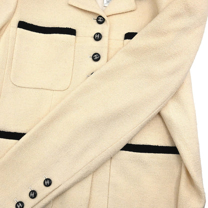 Chanel 1996 Single Breasted Jacket Ivory #44