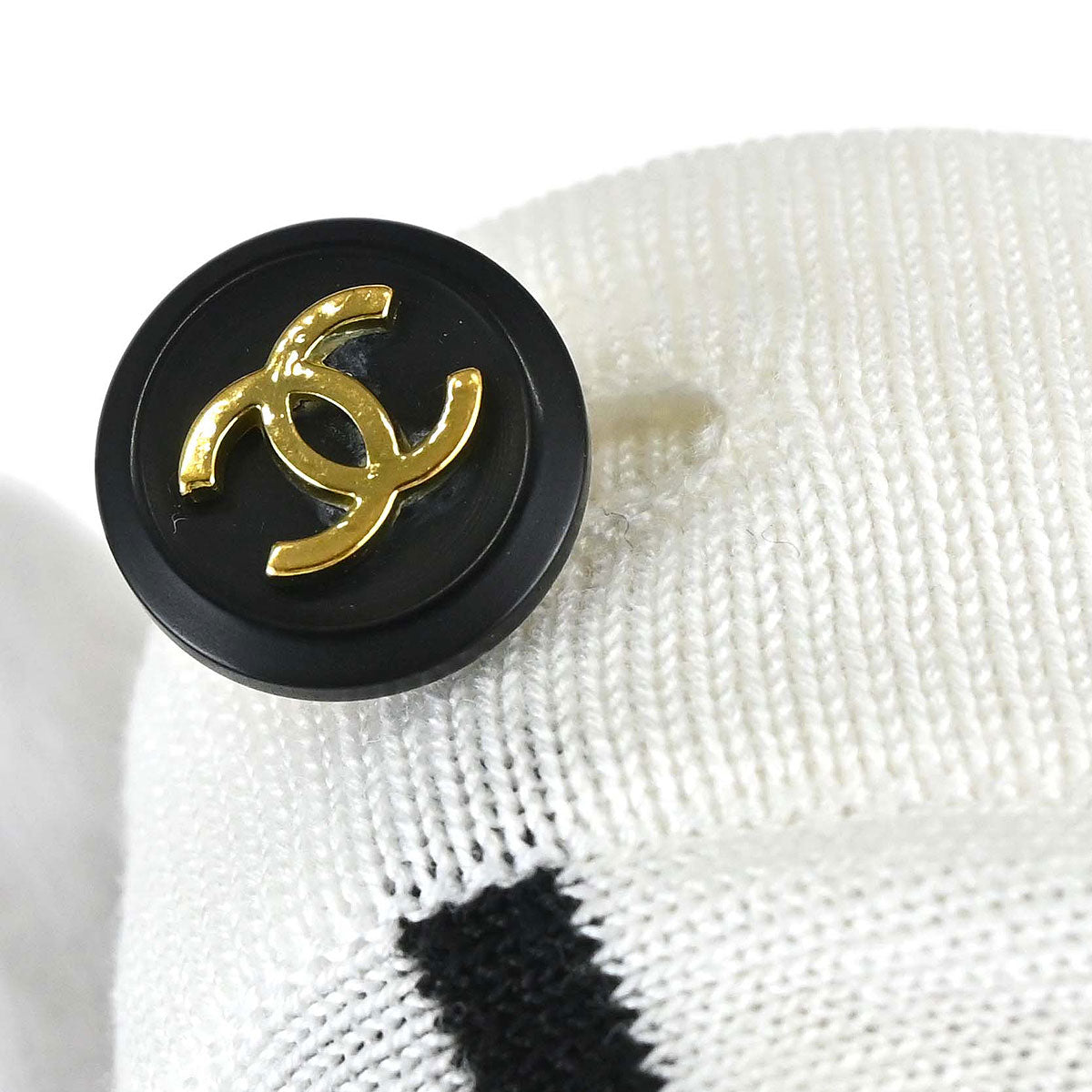 Chanel Striped Cardigan White #40