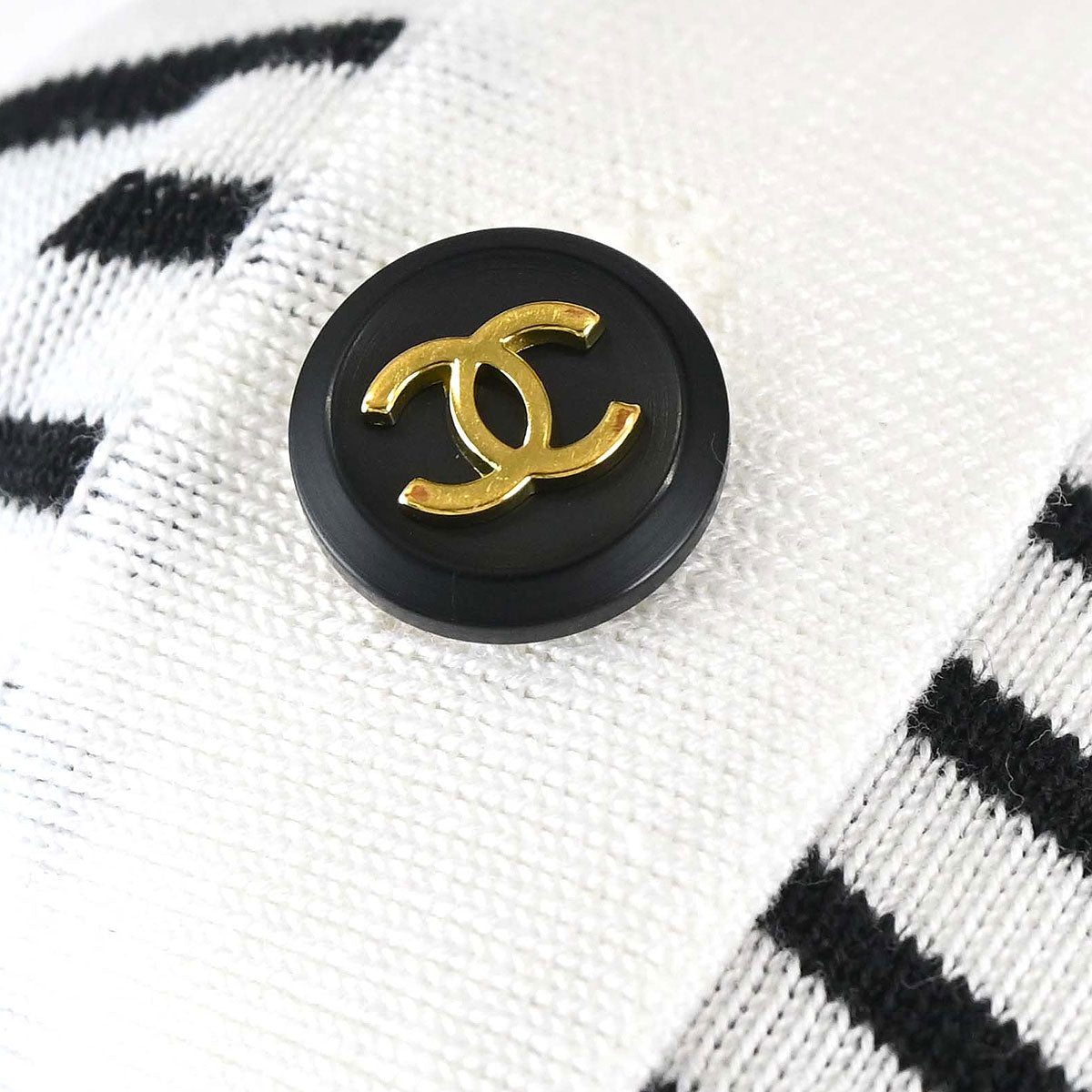 Chanel Striped Cardigan White #40