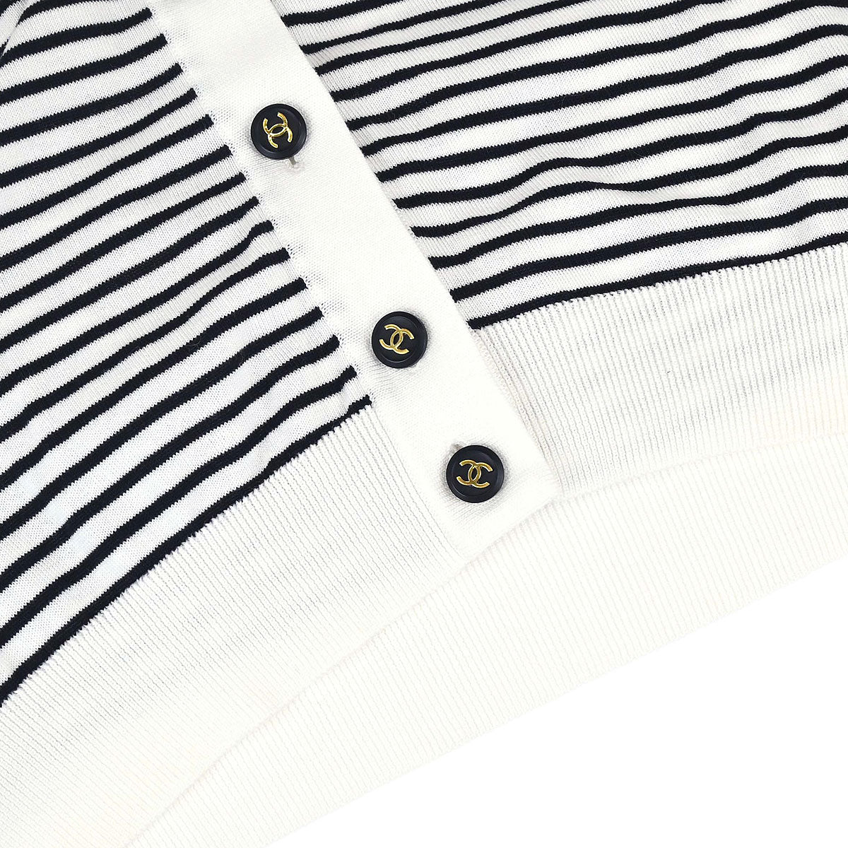 Chanel Striped Cardigan White #40