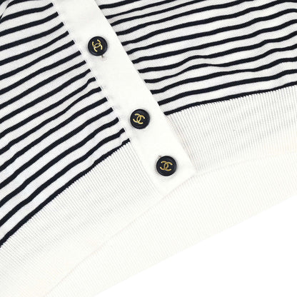 Chanel Striped Cardigan White #40