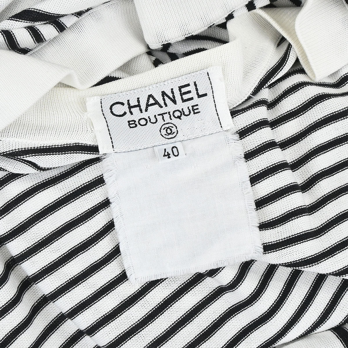 Chanel Striped Cardigan White #40