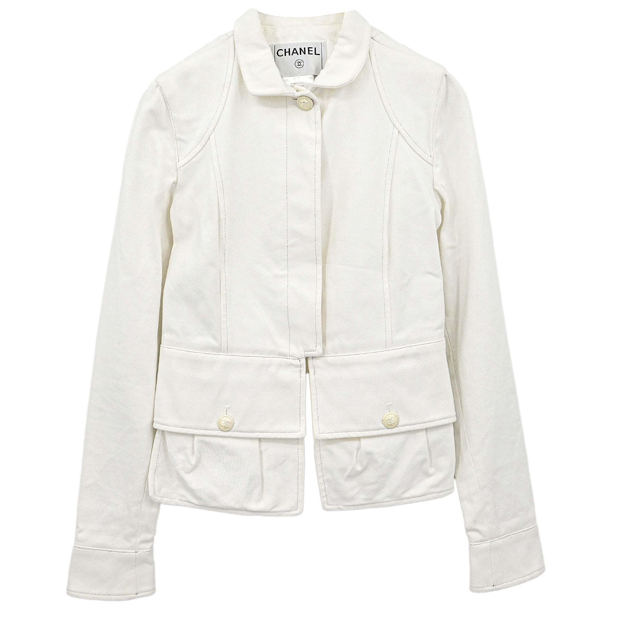 Chanel 2003 Single Breasted Jacket White #34