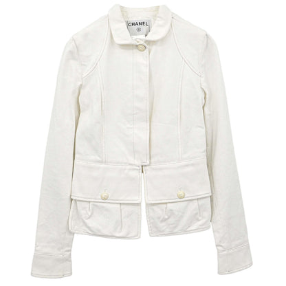 Chanel 2003 Single Breasted Jacket White #34