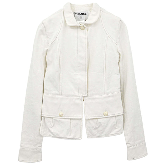 Chanel 2003 Single Breasted Jacket White #34