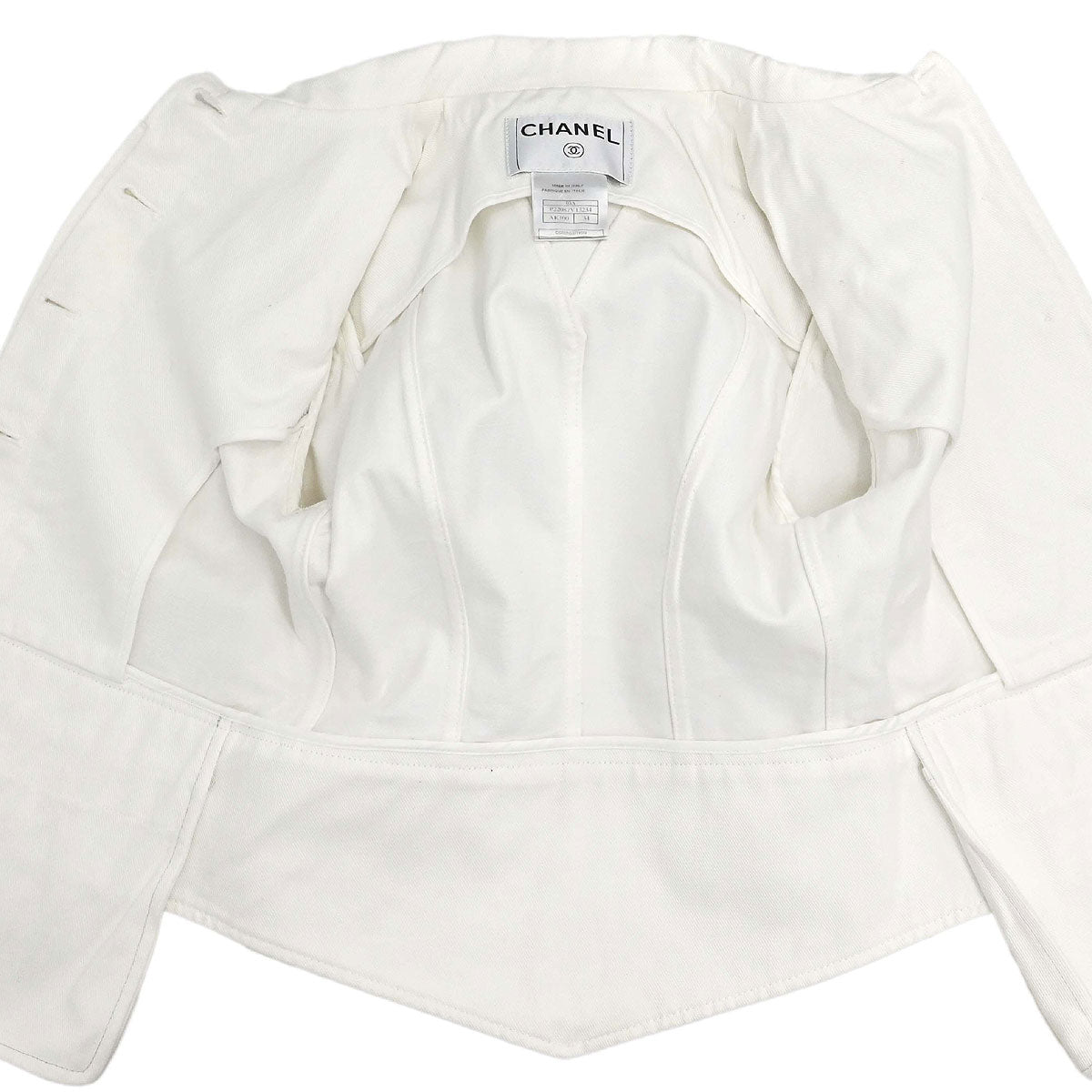 Chanel 2003 Single Breasted Jacket White #34