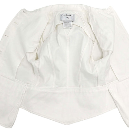Chanel 2003 Single Breasted Jacket White #34