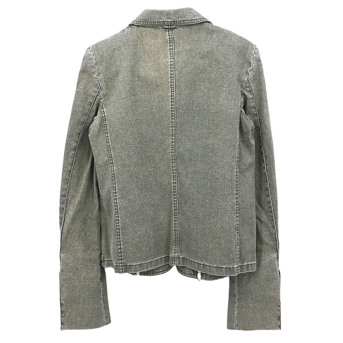 Chanel 2002 Single Breasted Denim Jacket Green