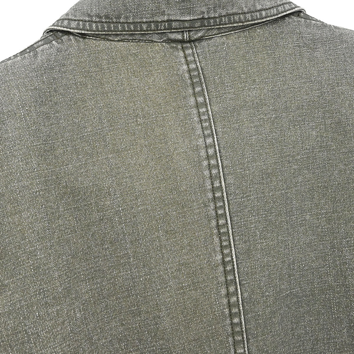 Chanel 2002 Single Breasted Denim Jacket Green