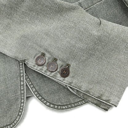 Chanel 2002 Single Breasted Denim Jacket Green
