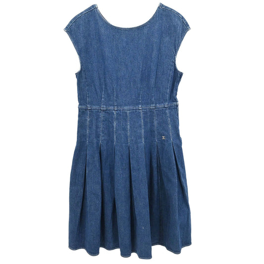 Chanel 2007 Sleeveless Denim Dress Blue #40