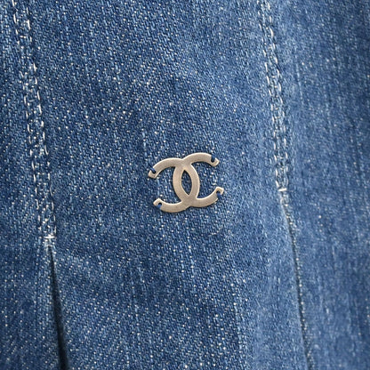 Chanel 2007 Sleeveless Denim Dress Blue #40