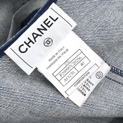 Chanel 2007 Sleeveless Denim Dress Blue #40