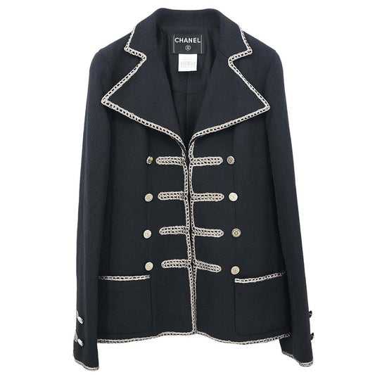 Chanel 2006 Single Breasted Napoleon Jacket Black #38