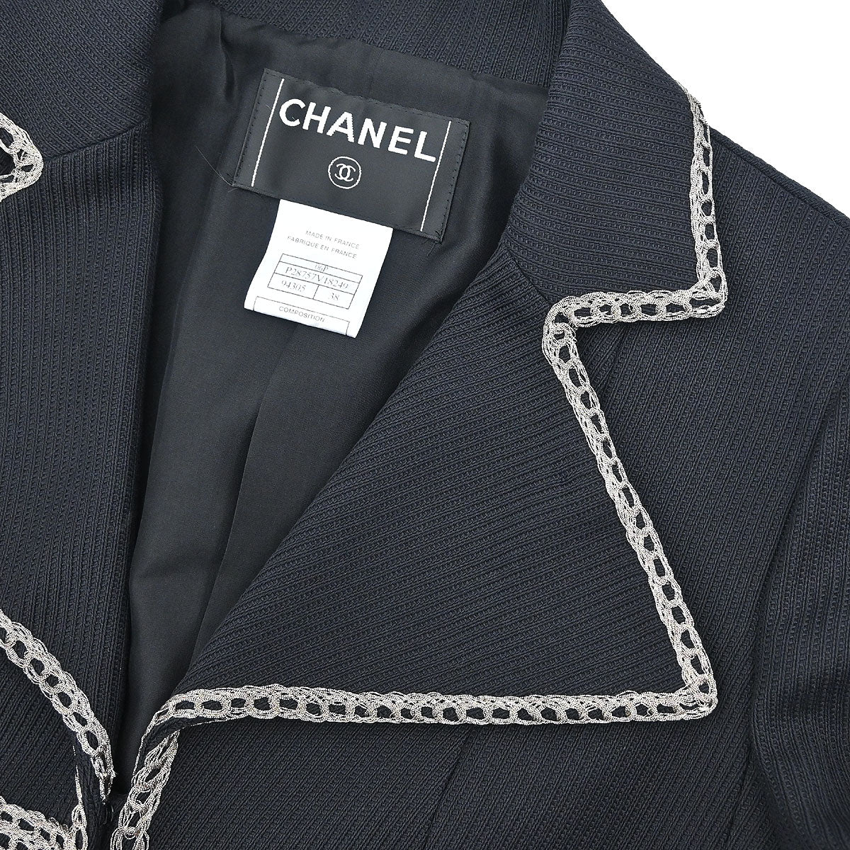 Chanel 2006 Single Breasted Napoleon Jacket Black #38