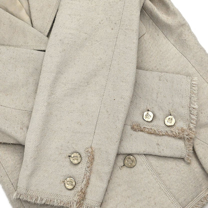 Chanel 2006 Single Breasted Jacket Beige #38