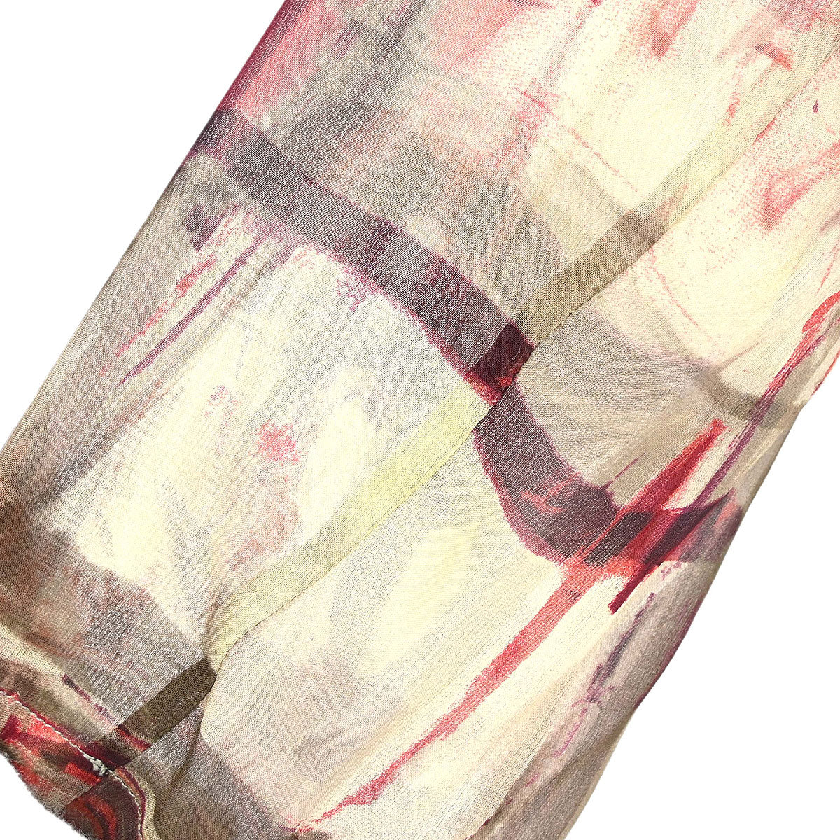 Chanel 1998 Sheer Bow Tie Blouse Shirt Khaki #38