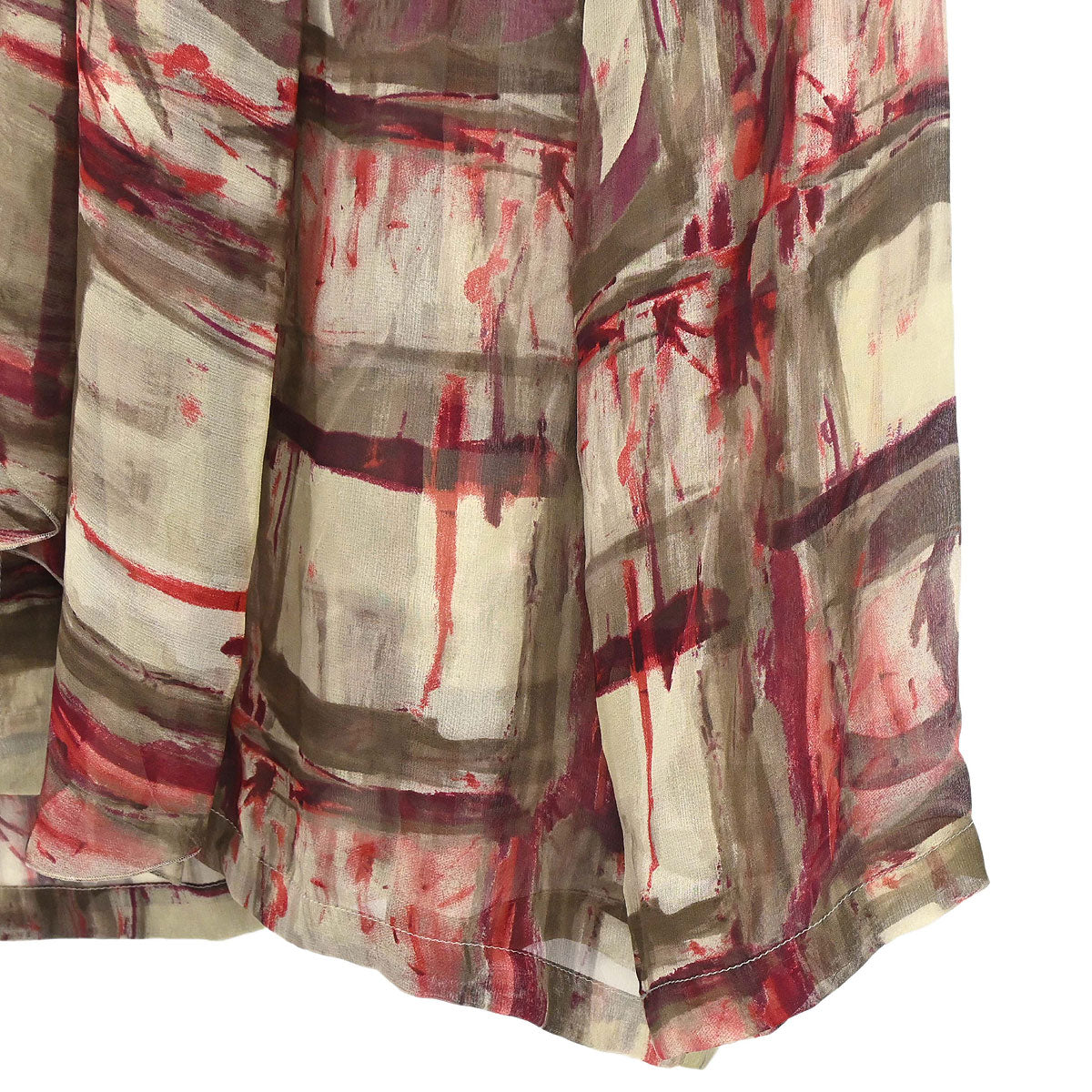 Chanel 1998 Sheer Bow Tie Blouse Shirt Khaki #38
