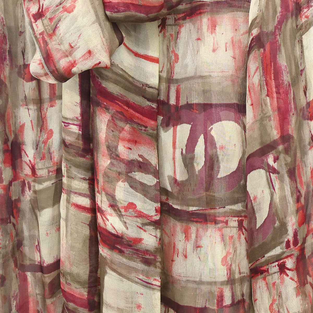 Chanel 1998 Sheer Bow Tie Blouse Shirt Khaki #38