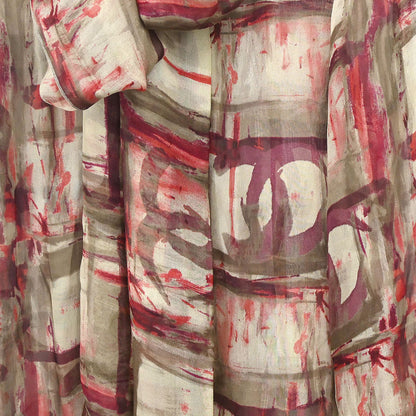 Chanel 1998 Sheer Bow Tie Blouse Shirt Khaki #38