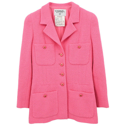 Chanel 1995 Single Breasted Jacket Pink #38