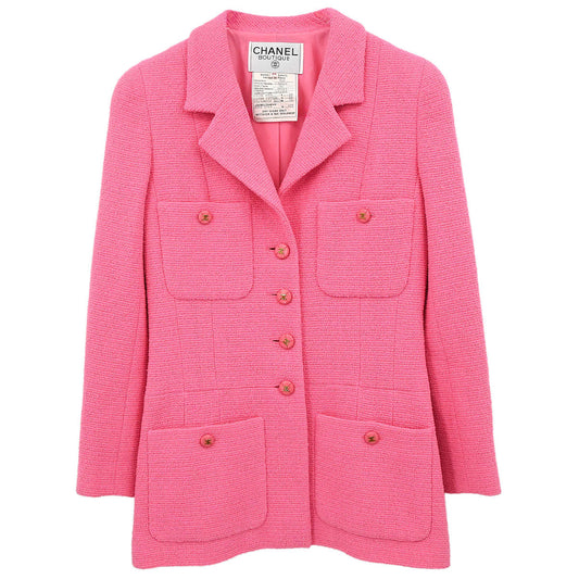 Chanel 1995 Single Breasted Jacket Pink #38