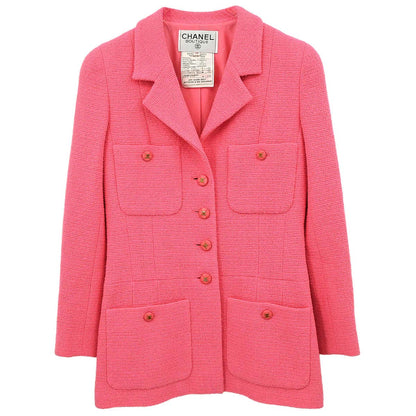 Chanel 1995 Single Breasted Jacket Pink #38