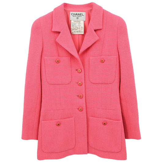 Chanel 1995 Single Breasted Jacket Pink #38