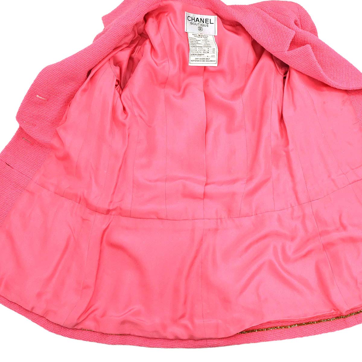 Chanel 1995 Single Breasted Jacket Pink #38