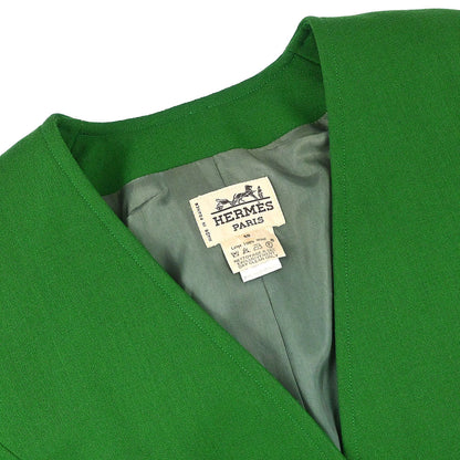 Hermes Collarless Jacket Green #40