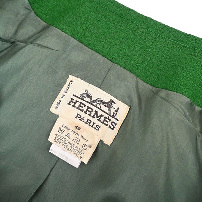 Hermes Collarless Jacket Green #40