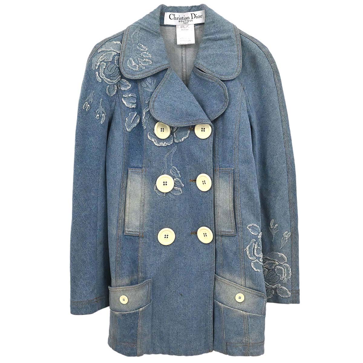 Christian Dior 2005 Denim Floral Jacket Blue #36