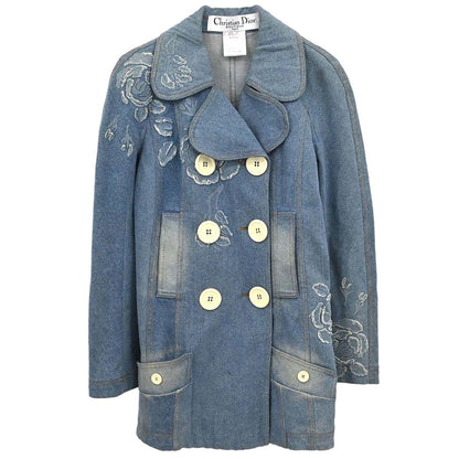 Christian Dior 2005 Denim Floral Jacket Blue #36
