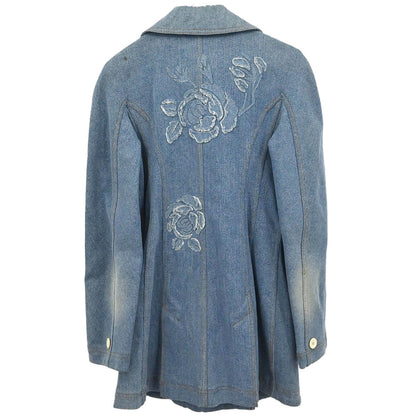 Christian Dior 2005 Denim Floral Jacket Blue #36