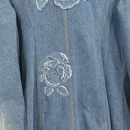Christian Dior 2005 Denim Floral Jacket Blue #36
