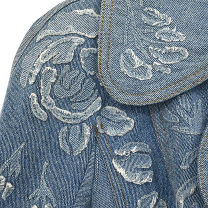 Christian Dior 2005 Denim Floral Jacket Blue #36