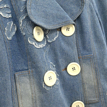 Christian Dior 2005 Denim Floral Jacket Blue #36