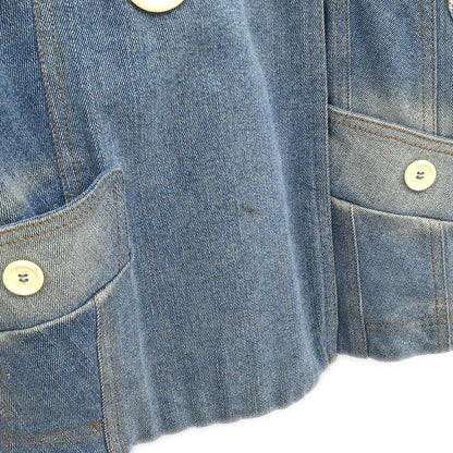 Christian Dior 2005 Denim Floral Jacket Blue #36
