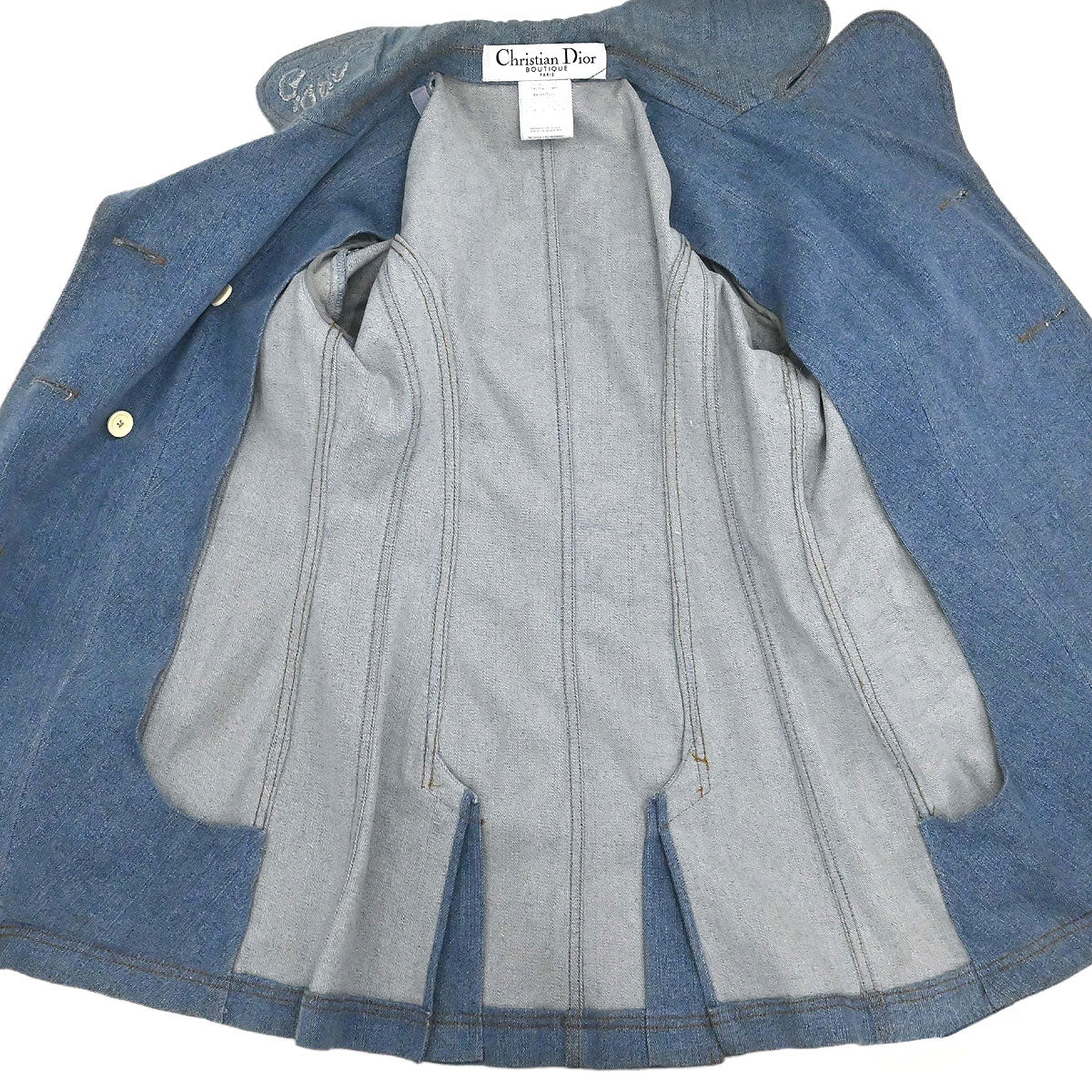 Christian Dior 2005 Denim Floral Jacket Blue #36