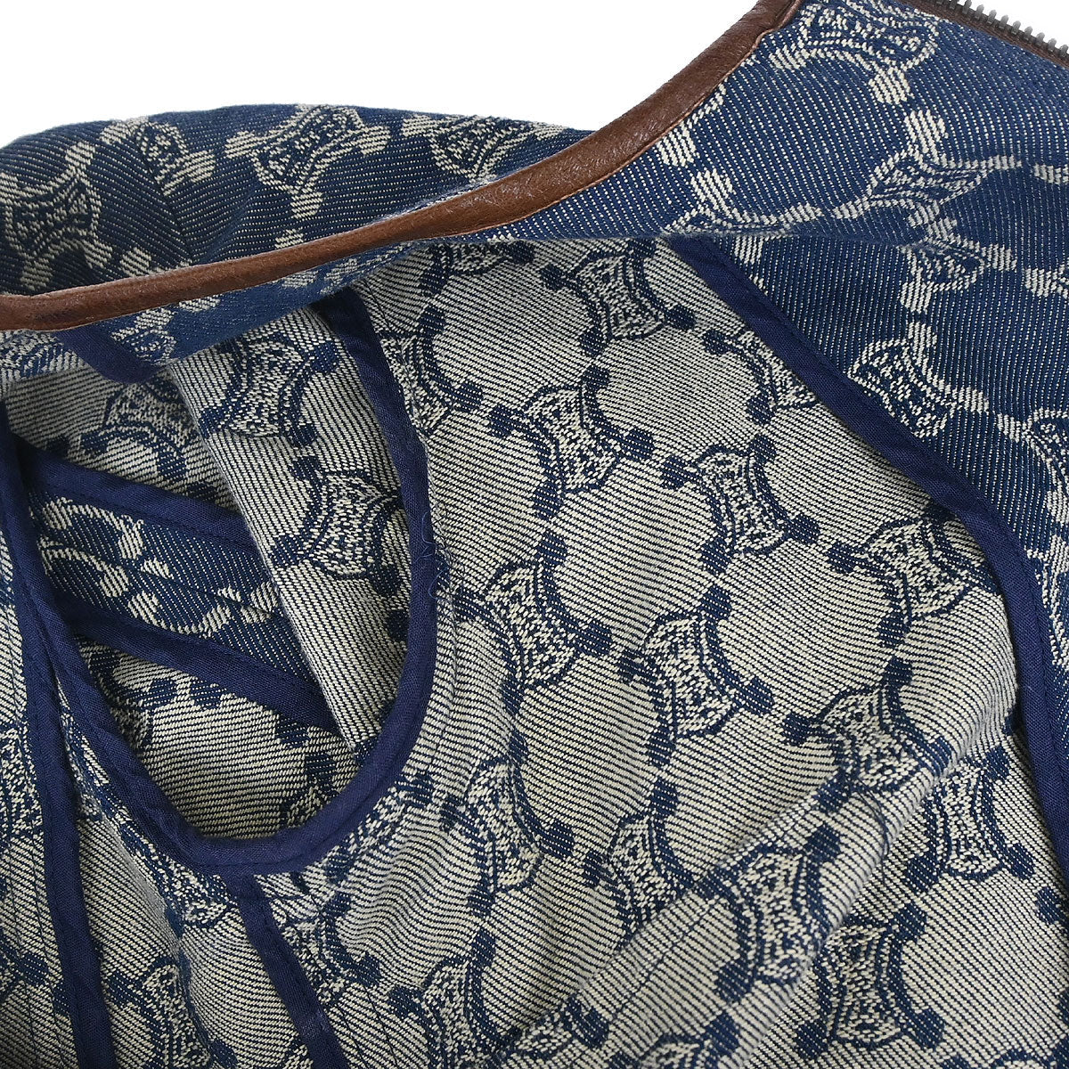 Celine Collarless Zip Up Denim Jacket Macadam Blue #36