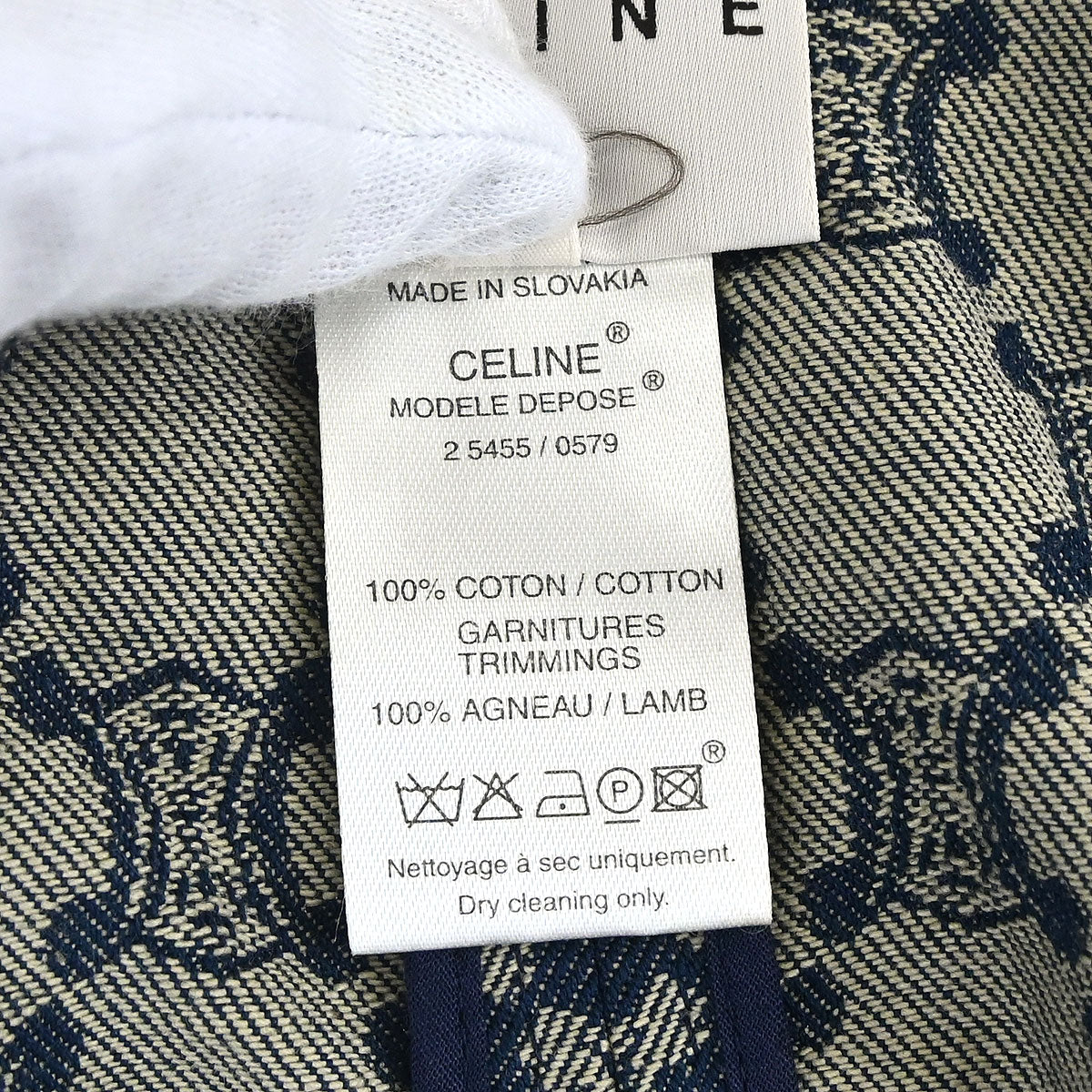 Celine Collarless Zip Up Denim Jacket Macadam Blue #36